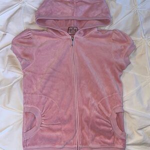 Vintage Juicy Couture Velvet Light Pink Hooded Sweatshirt